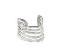 Vestopazzo Vlnet Bracciale rigido fascia aperta con linee irregolari | Realizzato a mano in alluminio 100% riciclato | misura regolabile | AL00089