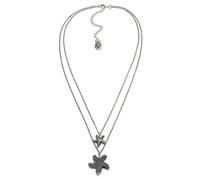 Vestopazzo Vlnet collana 2 catene pendenti con stelle marine | Chiusura con moschettone |Placcatura in argento| Nickel tested | fatto a mano | lunghezza 25+8 cm | LO53133