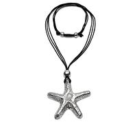 Vestopazzo Vlnet collana filo regolabile con pendente stella marina grezza | Misura pendente 7 cm | Realizzato a mano in alluminio 100% riciclato | Nickel tested | AL02212