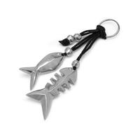 Vestopazzo Vlnet portachiavi ad anella con pesciolino e lisca di pesce realizzati a mano | alluminio 100% riciclato| | Lavorazione artigianale.| + profumatore vlnet in OMAGGIO