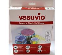 Vesuvio Coperchi Elastici in Silicone, Set 6 Pezzi, Diametri 6,5-20 cm, Resistenti alle Temperature