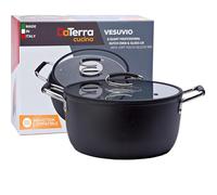 Vesuvio Pentola di 7.7 lt.:: non tossico pentola rivestita in ceramica con coperchio in vetro