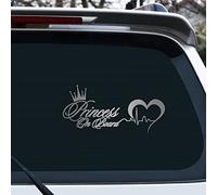 Vesvory 2 adesivi con scritta "Princess on Board" per auto, con scritta "Baby on Board" e scritta "Baby Girl on Board" (lingua italiana non garantita), per finestrini dell'auto, prodotti per la
