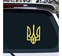 Vesvory 2 adesivi fustellati con stemma ucraino, per auto, camion, laptop, barca, decalcomanie autoadesive (pellicola di ghiaccio dorata)