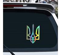 Vesvory 2 adesivi fustellati con stemma ucraino, per auto, camion, laptop, barca, decalcomanie autoadesive (colorati)