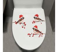 Vesvory Simpatico adesivo per WC a forma di uccellino, divertente con uccellini sul ramo di un albero, decalcomania per il coperchio del WC, decorazione per cassetta del bagno, pappagallo, Wc, adesivi