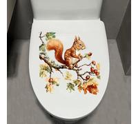 Vesvory Simpatico adesivo per WC a forma di uccellino, divertente con uccellini sul ramo di un albero, decalcomania per il coperchio del WC, decorazione per cassetta del bagno, pappagallo, Wc, adesivi