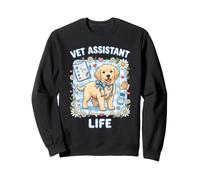 Vet Assistant Life Cute Retriever Puppy Veterinario Tech Felpa