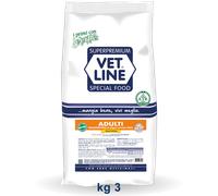 Vet Line Adulto Taglia Piccola Bufalo, Pesce, Maiale o Pollo Crocchette 3 Kg Dog