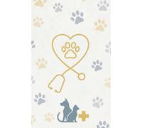 Vet Med Pocket Notebook (5 x 8 Inches): Blank Lined Paper Journal With White Marble and Gold Accent Cover