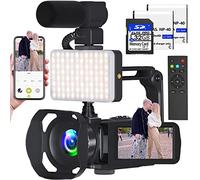 VETEK Videocamera 8 K, 48 MP, UHD, WiFi, visione notturna a infrarossi, per YouTube, zoom digitale 18x, schermo LCD da 3", fotocamera digitale con microfono, scheda SD da 32 G, telecomando e 2