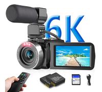VETEK Videocamera Videocamera 6K 64MP IR Visione Notturna Fotocamera Vlogging 18X Zoom WiFi Registratore Digitale per YouTube 3.0'' Fotocamera Registratore Display Touch con Scheda SD da 32GB