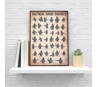 Veteran Military Knowledge Tactical Hand Signals metal signUS Military Gift Decor Regalo per Veteran Day Wall Art For Veteran Day metallo latta segno 15,3 x 20,3 cm