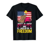 Veteran Woman: Just a Lady Who Laced Up for Freedom Maglietta
