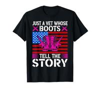 Veteran Woman: Just a Vet Whose Boots Tell the Story Maglietta