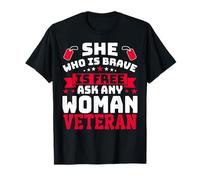 Veteran Woman Strong Vet Lady American Woman Soldier DD-244 Maglietta