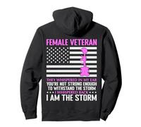 Veterana Femminile I'm The Storm Donne Veterano Madre Nonna Felpa con Cappuccio