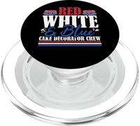 Veterana squadra di decoratori di torte con bandiera degli Stati Uniti rossa, bianca e blu PopSockets PopGrip per MagSafe