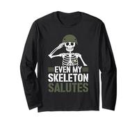 Veterani dello Scheletro Anche Il Mio Scheletro saluta Il veterano di Maglia a Manica