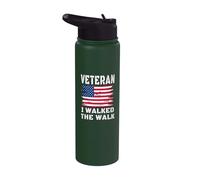 Veterano I Walked The Walk - Bandiera americana Stainless Steel Insulated Water Bottle