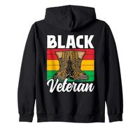 Veterano Nero Afroamericano Militare Soldato Felpa con Cappuccio