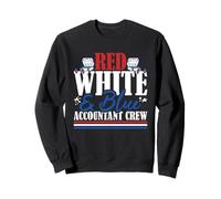 Veterano US Flag Rosso Bianco & Blu Accountant Crew Felpa