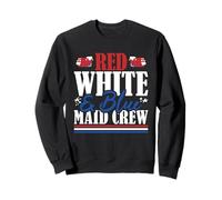 Veterano US Flag Rosso Bianco & Blu Cameriera Crew Felpa