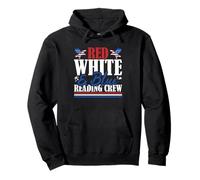 Veterano US Flag Rosso Bianco & Blu Reading Crew Felpa con Cappuccio