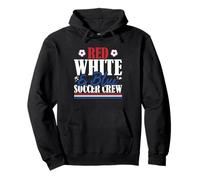 Veterano US Flag Rosso Bianco & Blu Soccer Crew Felpa con Cappuccio