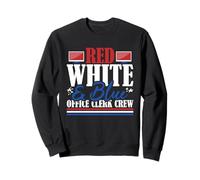 Veterano US Flag Rosso Bianco & Blu Ufficio Clerk Crew Felpa