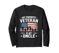 Veterano Zio USA Bandiera Veterans Day Maglia a Manica