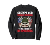 Veterans Day US Army Soldato Grumpy Combat Engineer Felpa