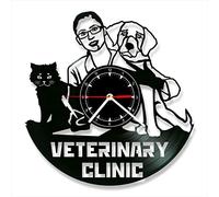 Veterinary Clinic - Orologio da parete in vinile per clinica veterinaria - miglior regalo per gli amanti della clinica veterinaria - Decorazione originale da parete per la casa
