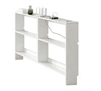 Vethenx Tavolo consolle stretto,consolle ingresso legno,Consolle Dietro Divano in Legno,Facile da montare,design sottile,con Fori E Dispositivo di Inclinazione per piccoli spazi（Bianco-100×15×86）