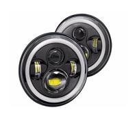 VETJMUA Faro Proiettore Anteriore Per Suzuki Per Samurai Per Immy Faro per auto a LED da 7 pollici H4 DRL Faro universale Gruppo Faro Anteriore(2X Black halo)