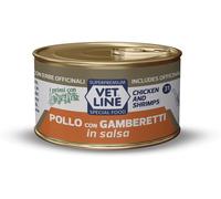 Vetline Vet Line Umido Pollo con Gamberetti in Salsa per Gatti 70 g