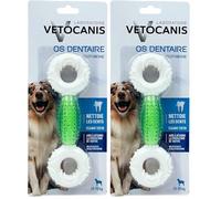 Vetocanis - Osso per Cani - Trattamento Dentale Anti-tartaro per Cani di Medio e Grande - Igiene e Salute del Cane - Accessorio per Cani in Nylon Resistente - Aroma Menta (Confezione da 2)