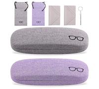 Vetoo - Custodia rigida per occhiali da sole, in lino, confezione da 2 02.Viola+grigio Taglia unica
