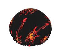 Vetores Fundo Guitarra Cuffia da Impermeabile, Cuffia Elastica per Capelli da Bagno Protezione Ambientale Cuffia da Bagno per Capelli, Doppio Strato Impermeabile Cappello da da Bagno