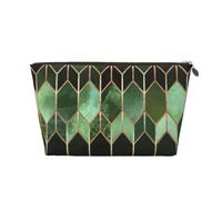Vetrata verde, Borsa per il trucco Borsa per cosmetici Borsa da toilette da viaggio portatile Borsa da toilette