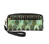 Vetrata Verde Foresta, Borsa per il trucco Borsa per cosmetici Borsa da viaggio portatile da toilette Astuccio in pelle per donne e ragazze