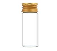Vetreria da laboratorio 20 pezzi contenitori trasparenti for bottiglie dritte da 5 a 30 ml, tubi di vetro con tappi a vite in alluminio(10ml 22x50mm)