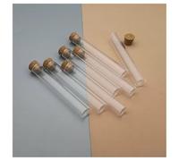 Vetreria da laboratorio 20 pz 50 pz 100 pz Laboratorio 12x75mm Tubo di vetro a fondo piatto con tappi di sughero Mini contenitore for fiale(20pcs)