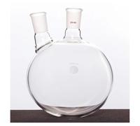 Vetreria da laboratorio Bottiglia a due colli inclinata a parete spessa, forma a fiasco a due colli, 1000 ml, 2000 ml, vetro borosilicato F41(2000mL-F41492L)
