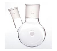 Vetreria da laboratorio Bottiglia a due colli inclinata a parete spessa, forma a fiasco a due colli, capacità 500 ml, vetro borosilicato F41(500mL-F419501)