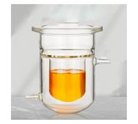 Vetreria da laboratorio Bottiglia for reattore aperta a fondo piatto cilindrica a strati, capacità 250 ml/500 ml, pallone con flangia da 100 mm/150 mm(B 500mL)