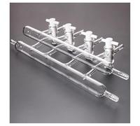 Vetreria da laboratorio Distributore di vuoto for vetro da laboratorio a 3, 4, 5 o 6 porte, singolo o doppio, for esperimenti in vetreria da laboratorio(2x4 Ports PTFE Tap)