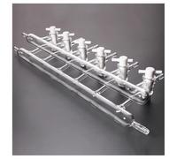 Vetreria da laboratorio Distributore di vuoto for vetro da laboratorio a 3, 4, 5 o 6 porte, singolo o doppio, for esperimenti in vetreria da laboratorio(2x6 Ports PTFE Tap)