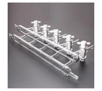 Vetreria da laboratorio Distributore di vuoto for vetro da laboratorio a 3, 4, 5 o 6 porte, singolo o doppio, for esperimenti in vetreria da laboratorio(2x5 Ports PTFE Tap)
