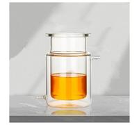 Vetreria da laboratorio Reattore a fondo cilindrico a doppio strato con capacità di 1000 ml, pallone di reazione con flangia da 150 mm(Type A)